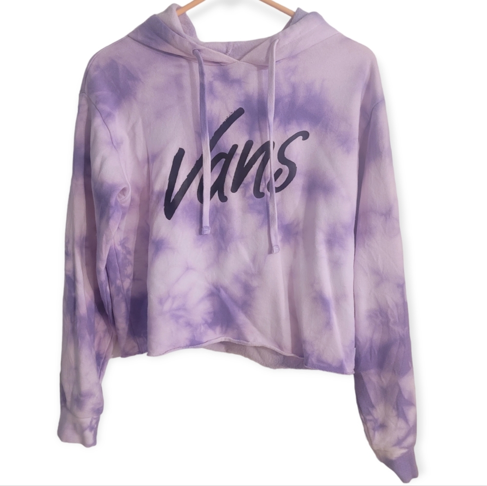 VANS | Purple Tie-Dye Cropped Hoodie | Size X-Small
